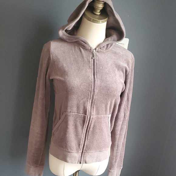 Juicy Couture Pants - Juicy Couture Dusty Pink Brown  Zip-Up Hoodie Set SIZE L
